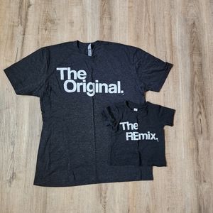 Matching Shirts The Original and The Remix Adult L and toddler 12-18 month Grey